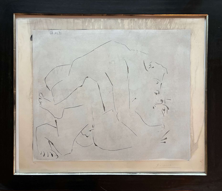 Pablo Picasso: L'Etreinte I, 1963. Linolschnitt.