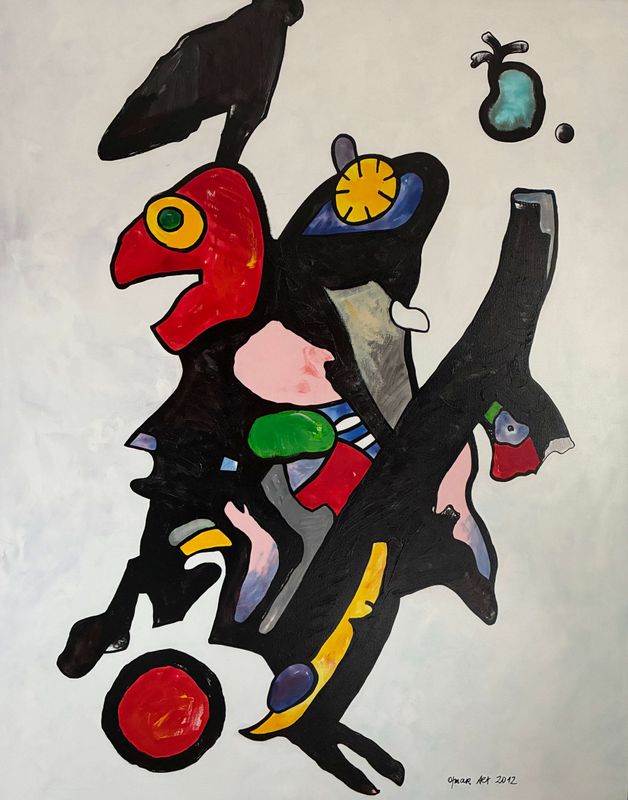 Otmar Alt: Zwiegespräch mit Raben, 2012. Acryl auf Leinwand.